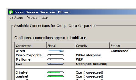 Cisco secure services client
