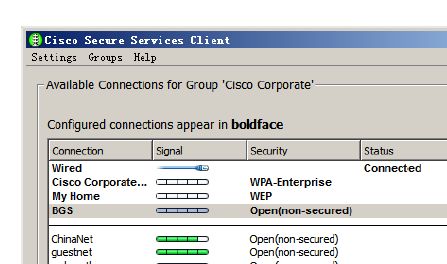 Cisco secure services client