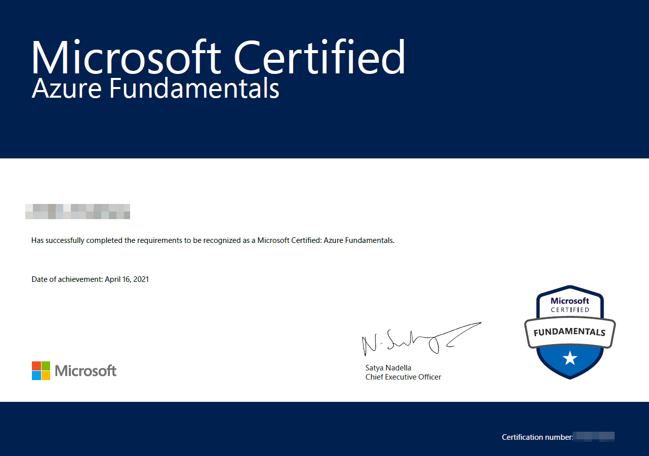 Microsoft Certified Azure Fundament