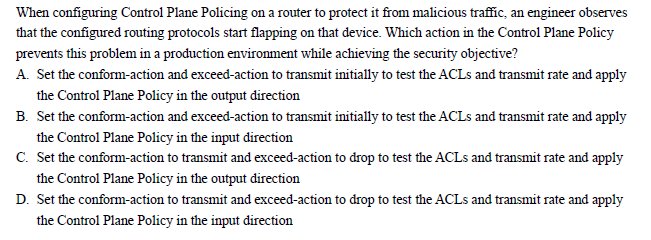 Pcontrol plane policy