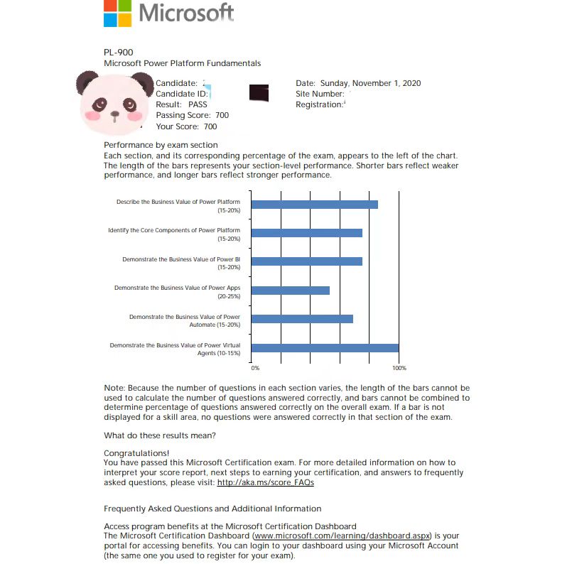 Microsoft Certified PL-900 Microsoft Power Platform Fundamentals ScoreReport.jpg