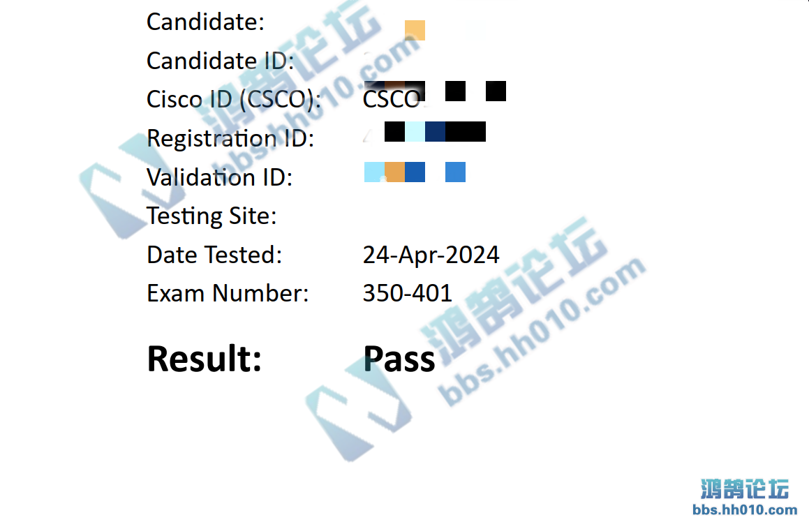 2024.4.24 CCNP 350-401 PASS.png