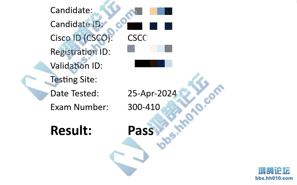 2024.4.25 CCNP 300-410 PASS.png