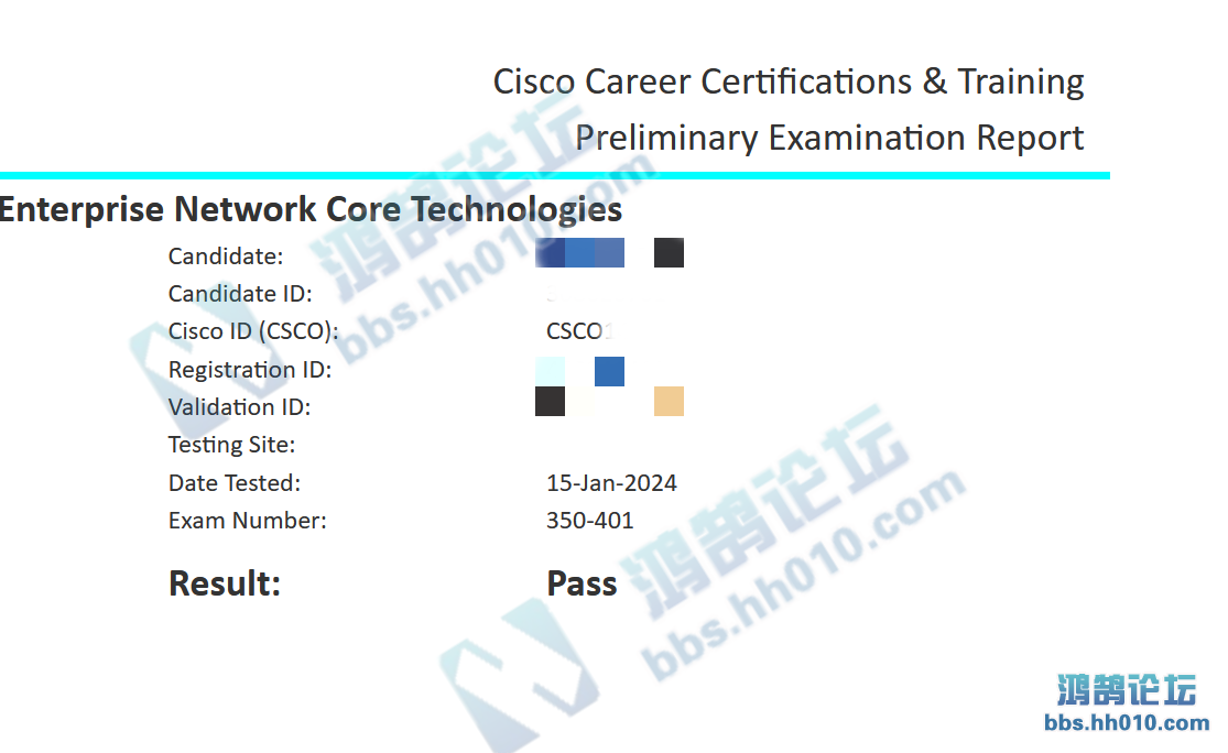 2024.1.15 CCNP 350-401 PASS.png