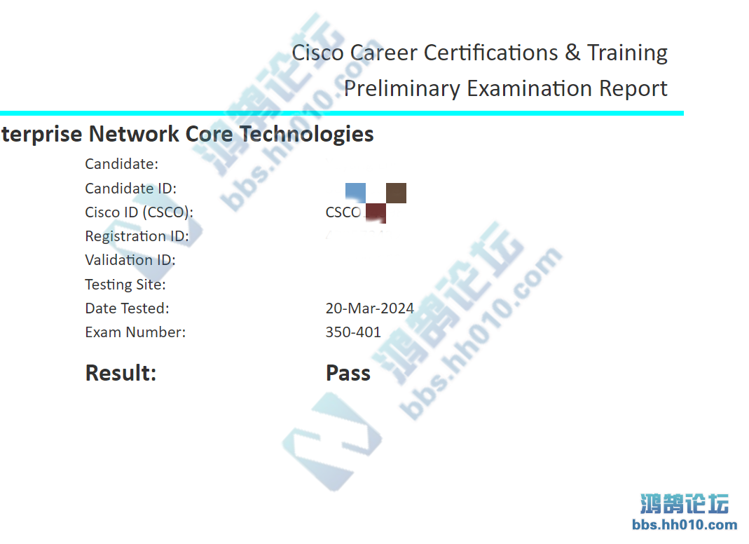 2024.3.20 CCNP 350-401 PASS.png