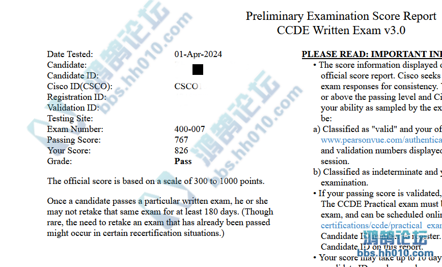 2024.4.1 CCDE 400-007 PASS.png