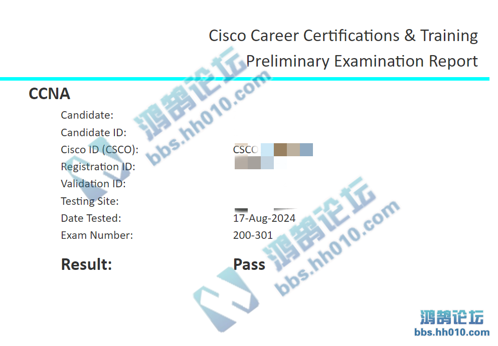 2024.8.17 CCNA 200-301 PASS.png